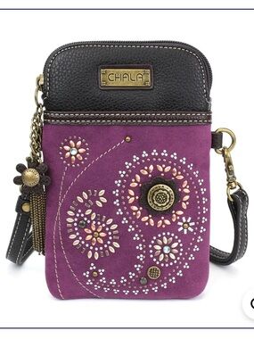 Chala Purple Paisley Embellished Phone Bag NWOT